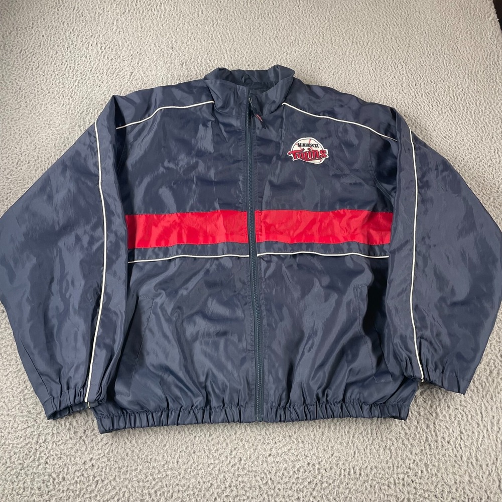 Vintage‎ Minnesota Twins MLB Baseball Windbreaker Jacket Mens Size Large Zip 90s
